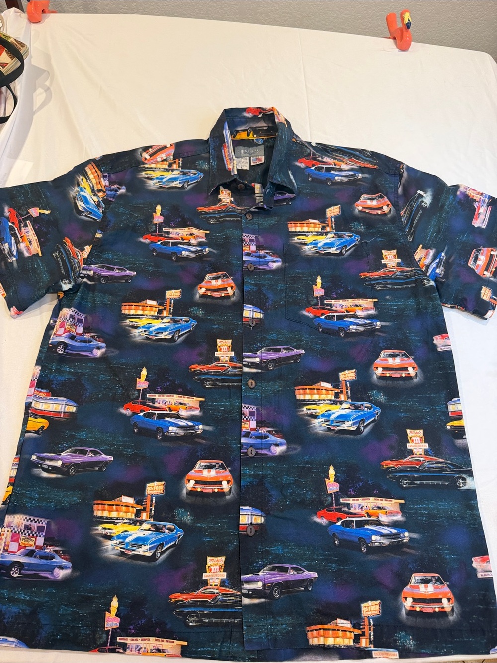 Mens muscle cars Chevy Nova Shirt L Like New burnout rare Mike or Fred